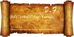Dörnhöfer Fanni névjegykártya